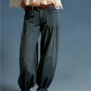 Urban Daizy Boutique Balloon/Extra Wide Jeans with Optional Cinch Tie at Hem